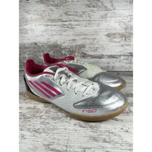 Women's Adidas F50 Silver/White Indoor Soccer Shoes Sz 9 Athletic
